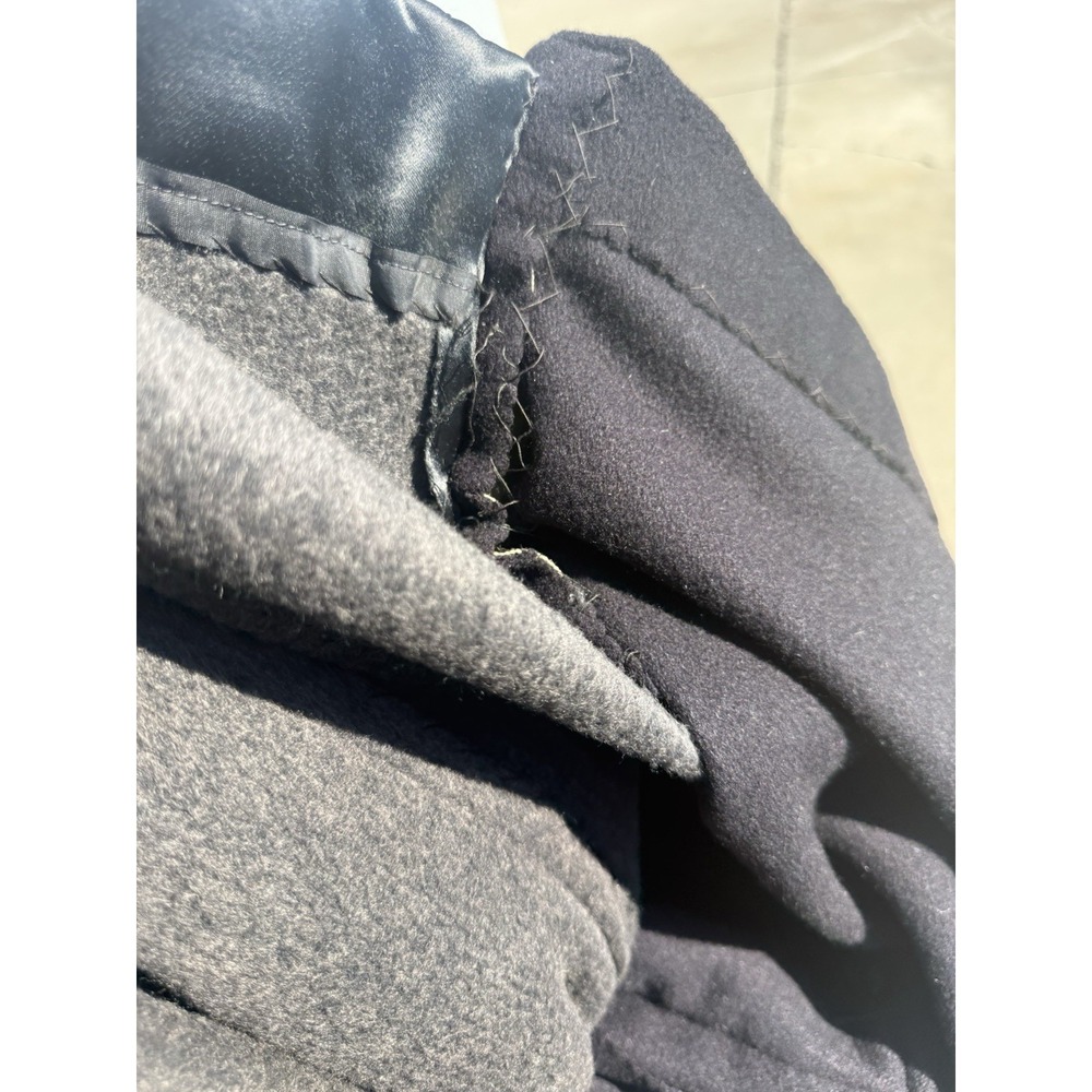 Vintage Imported Cashmere Black Long Coat Satin Lined Women's Overcoat Jacket - Picture 10 of 12